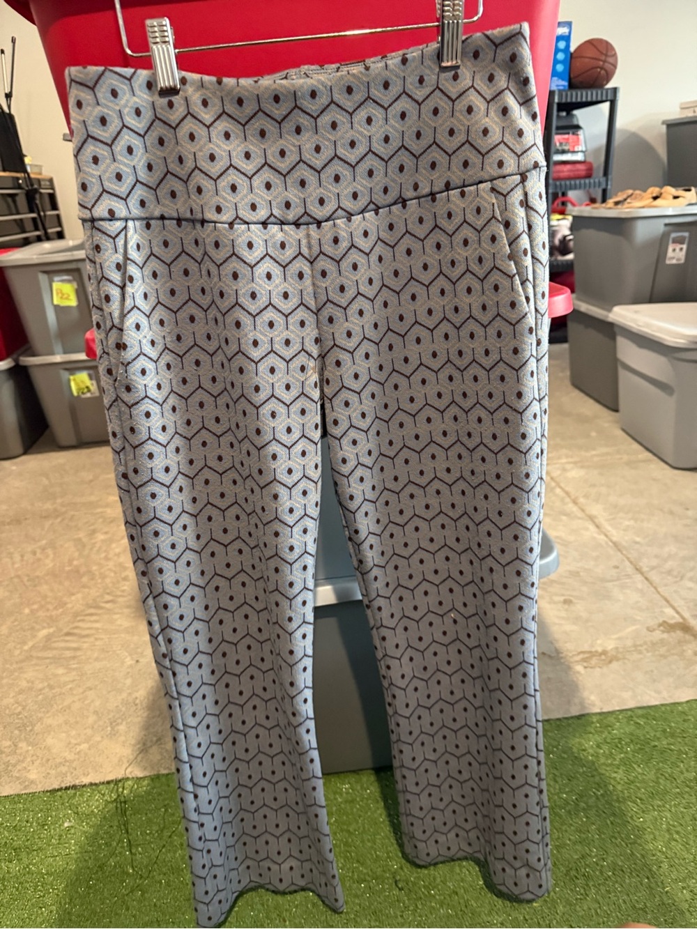 Women's Patterned Wide-Leg Pants - Gray mp35
